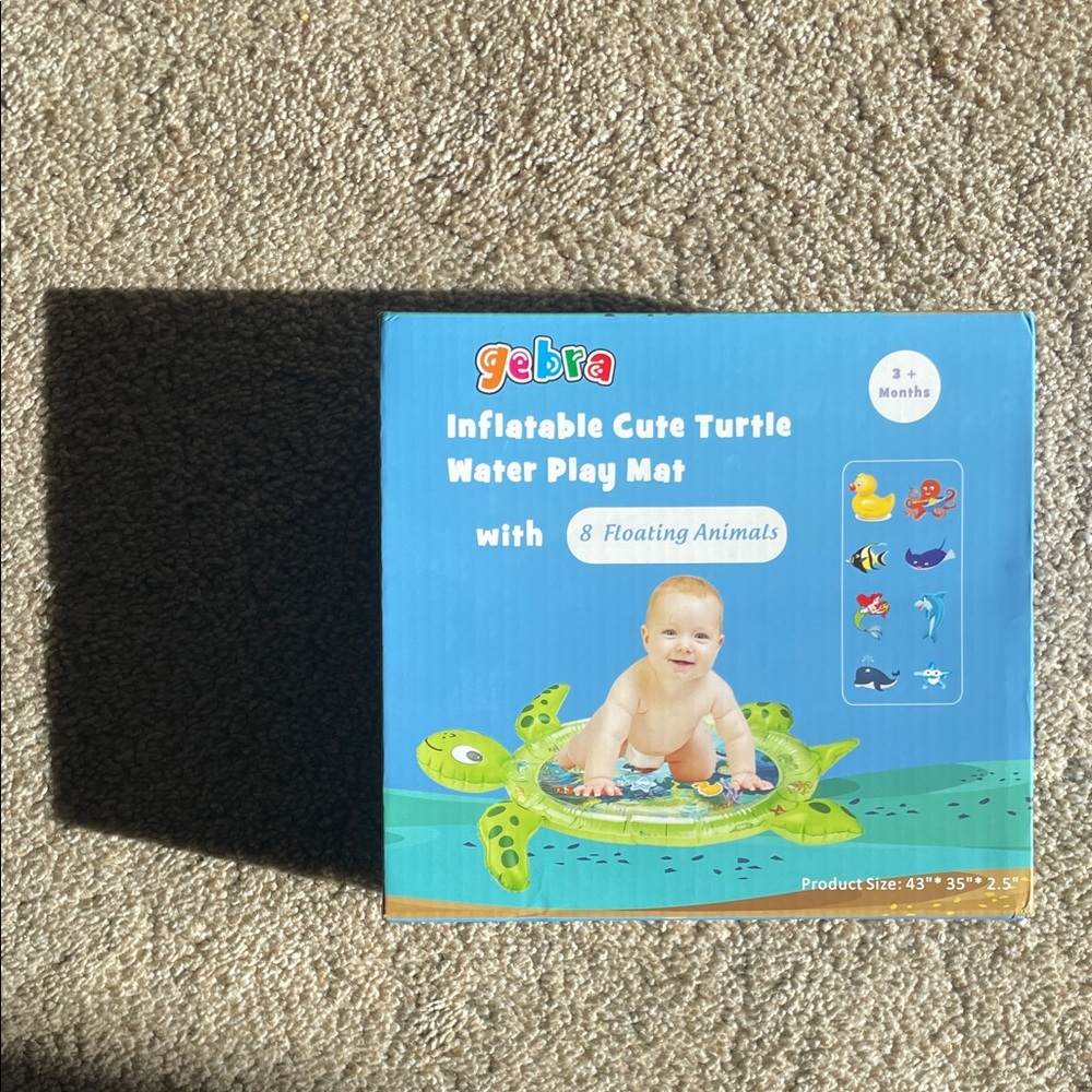 Green Turtle Inflatable Water Play Mat for Kids